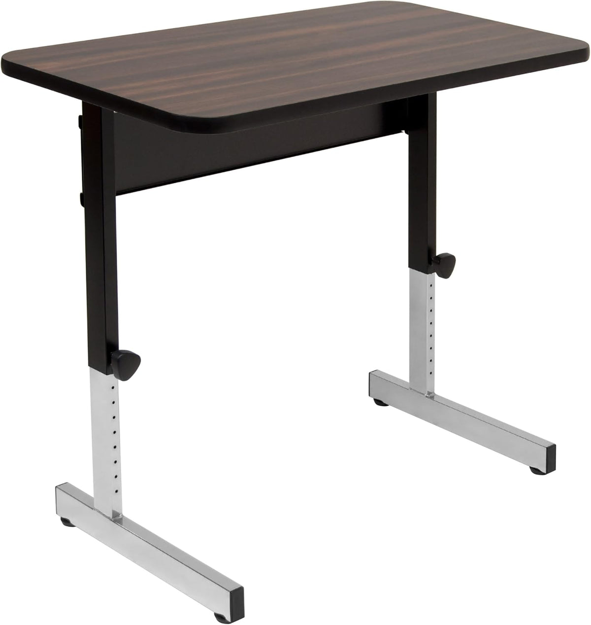 Height Adjustable Office Desk with Powder Coated Black Frame, Grey Top G480