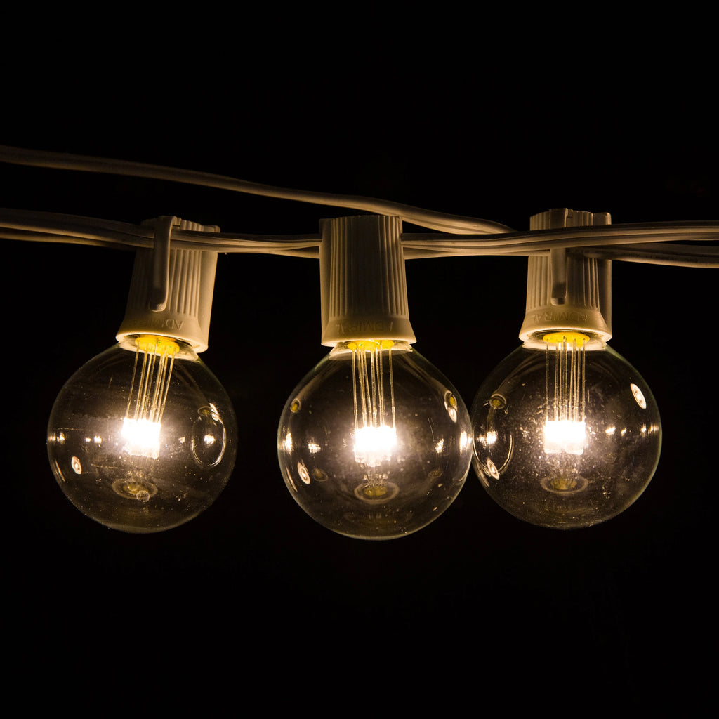 25 Foot White LED String Lights with 2 Inch Globe Bulbs C846