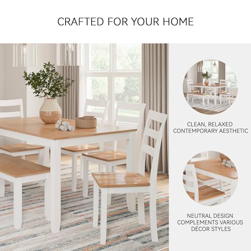 Modern Dining Table with 4 Chairs and Bench, Set of 6 W204