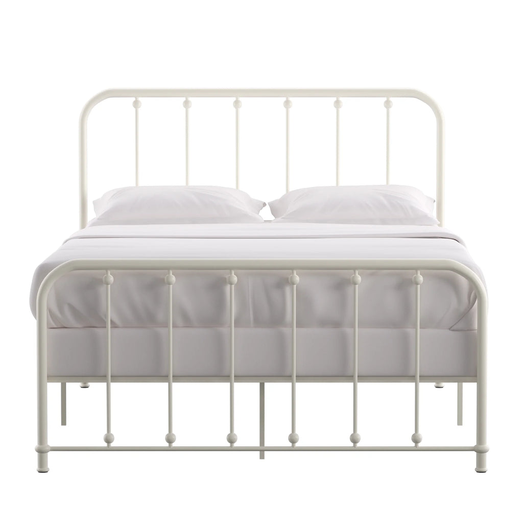 White Metal Platform Full Bed N3190