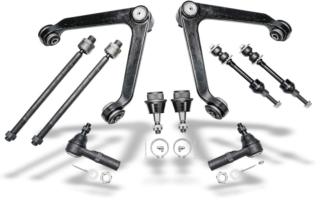 Front Upper Control Arms Ball Joints Sway Bars Tie Rods 10pc Set T456670