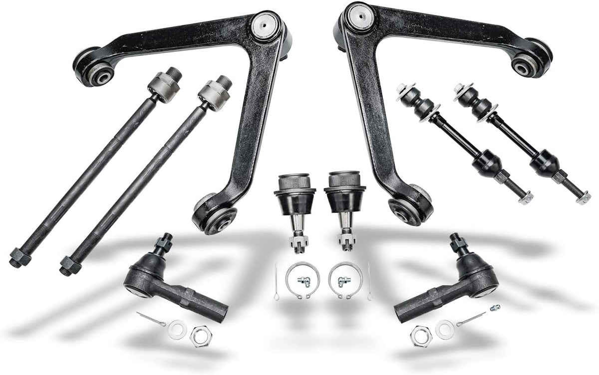 Front Upper Control Arms Ball Joints Sway Bars Tie Rods 10pc Set T456670