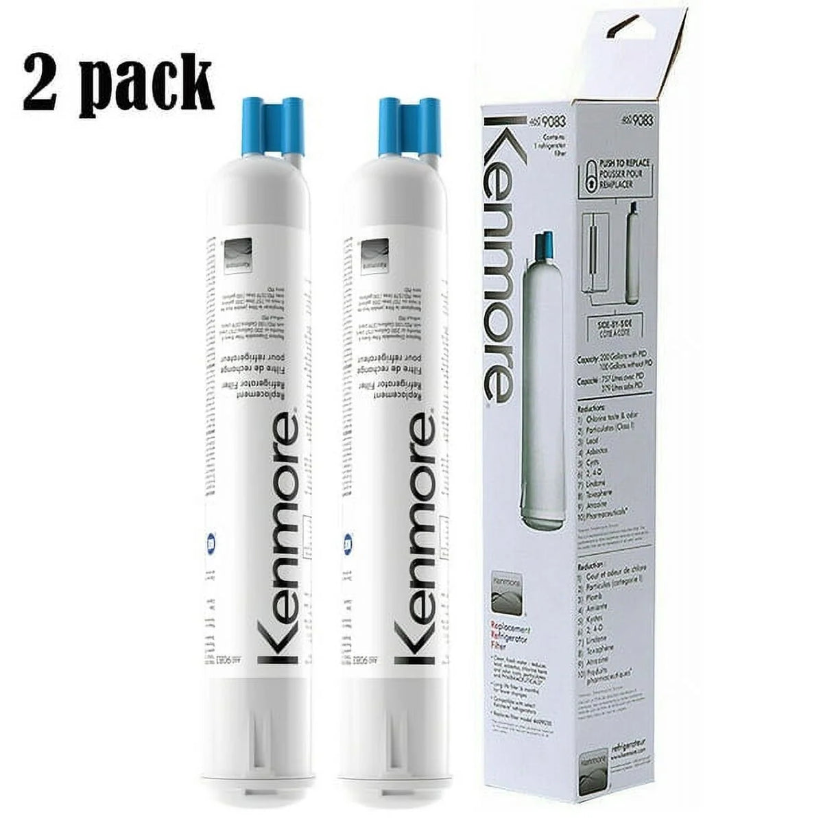 2 Pack Refrigerator Water Filter Replacement Cartridge B40657