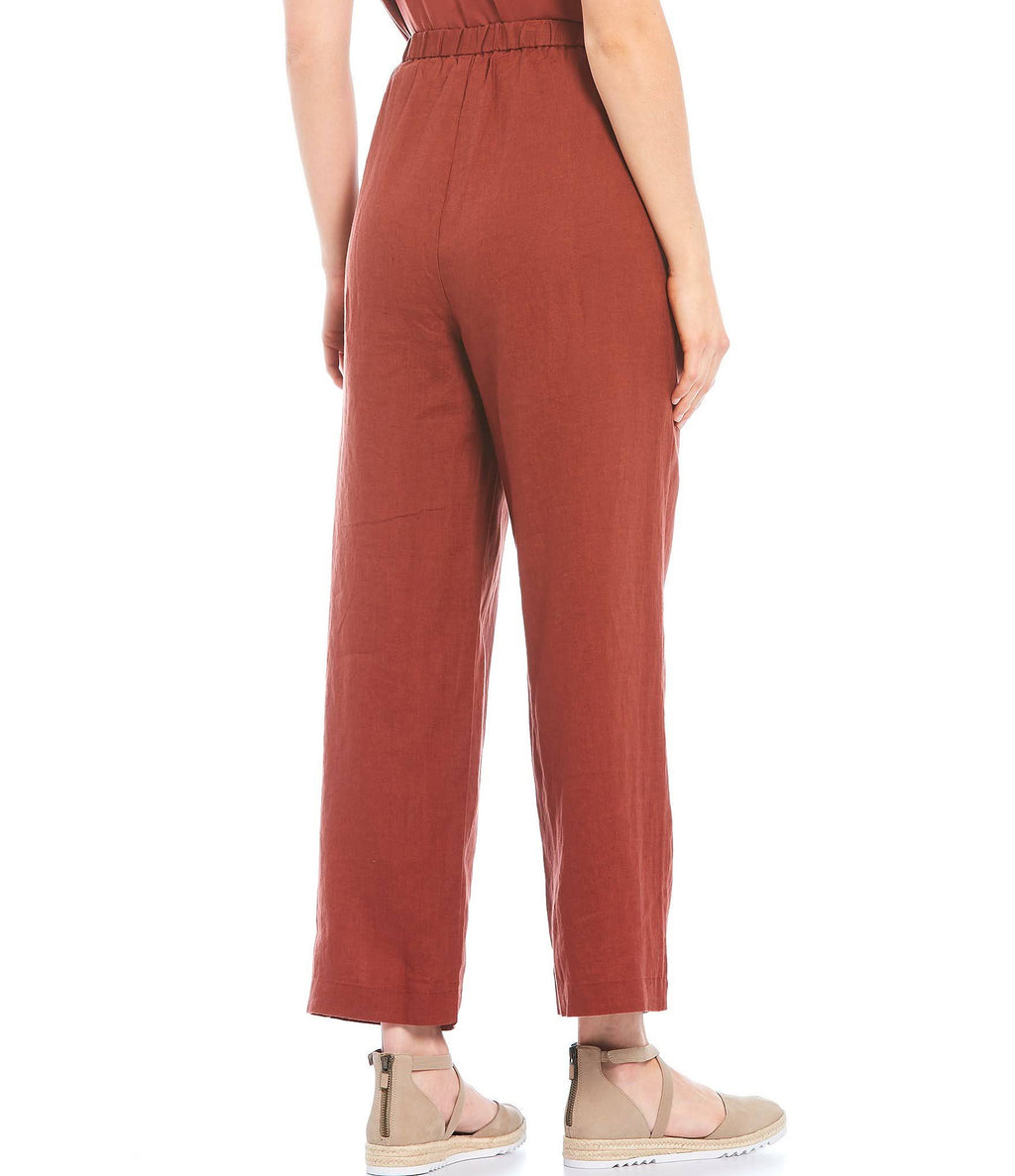 Organic Linen Ankle Straight Leg Pant H386