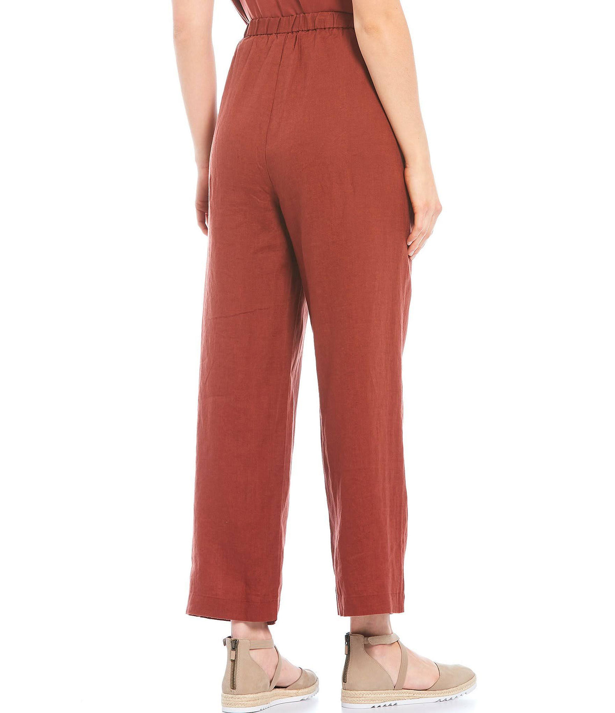 Organic Linen Ankle Straight Leg Pant H386