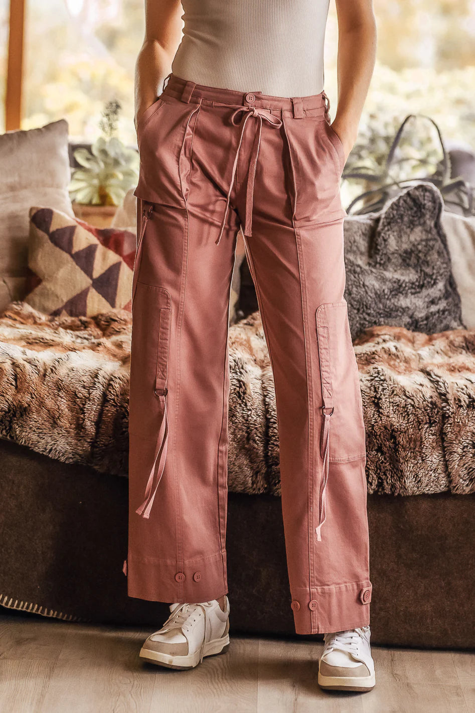 Mauve Cargo Pants Z224