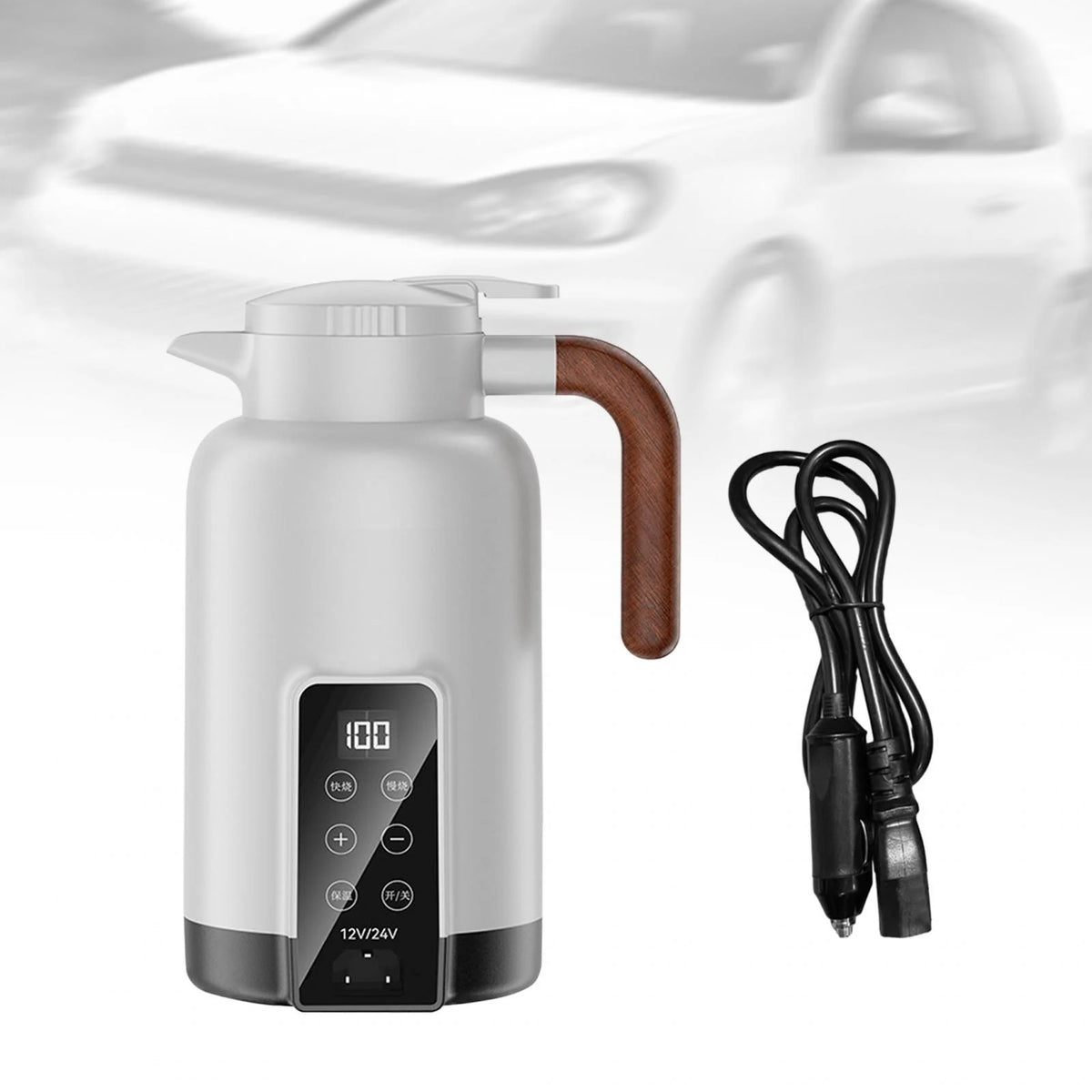 White 1.3L Car Heating Kettle A3506