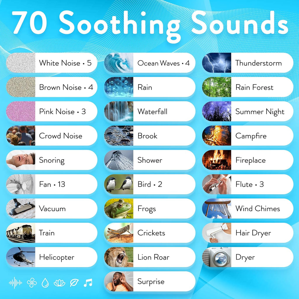 White Noise Machine with 60 Sounds W273