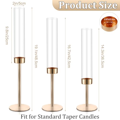 Black Set of 6 Glass Taper Candle Holders F333796