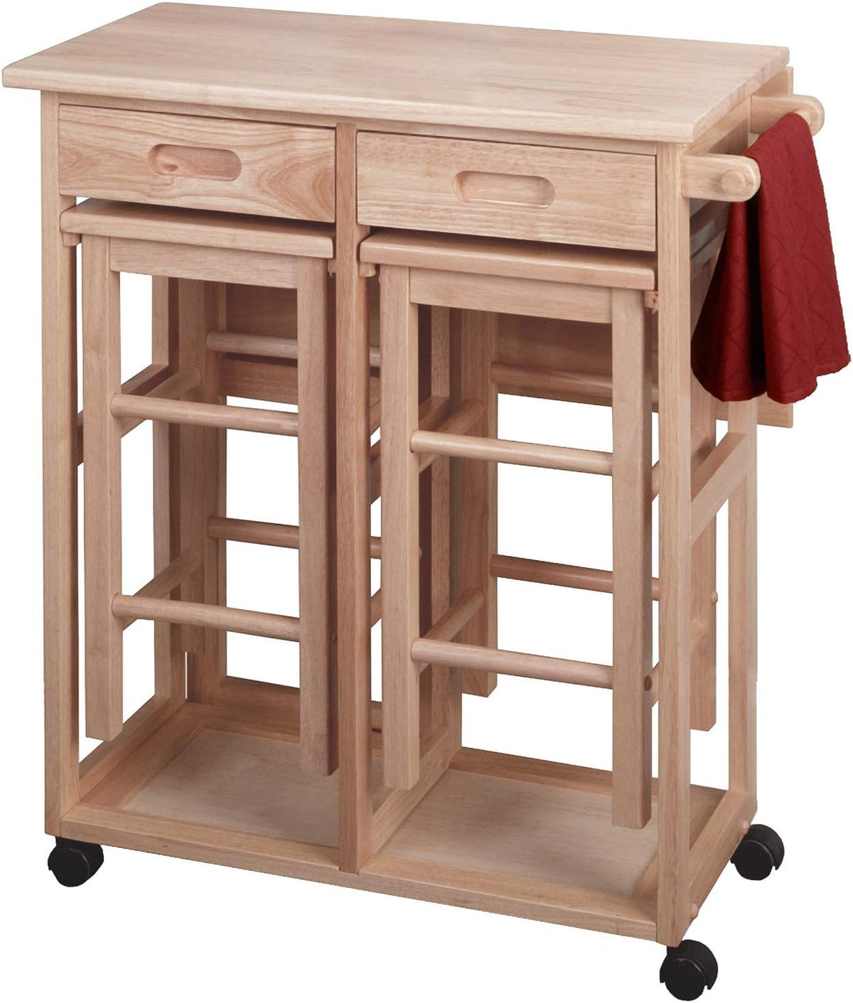 Natural Single Drawer Kitchen Cabinet Storage Cart U234