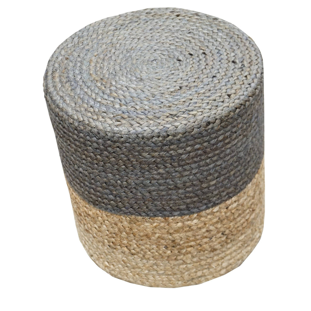 Grey Medium Jute Pouf O50757