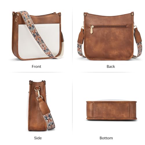 2PCS Vegan Leather Crossbody Shoulder Bag with Wide Guitar Strap T951