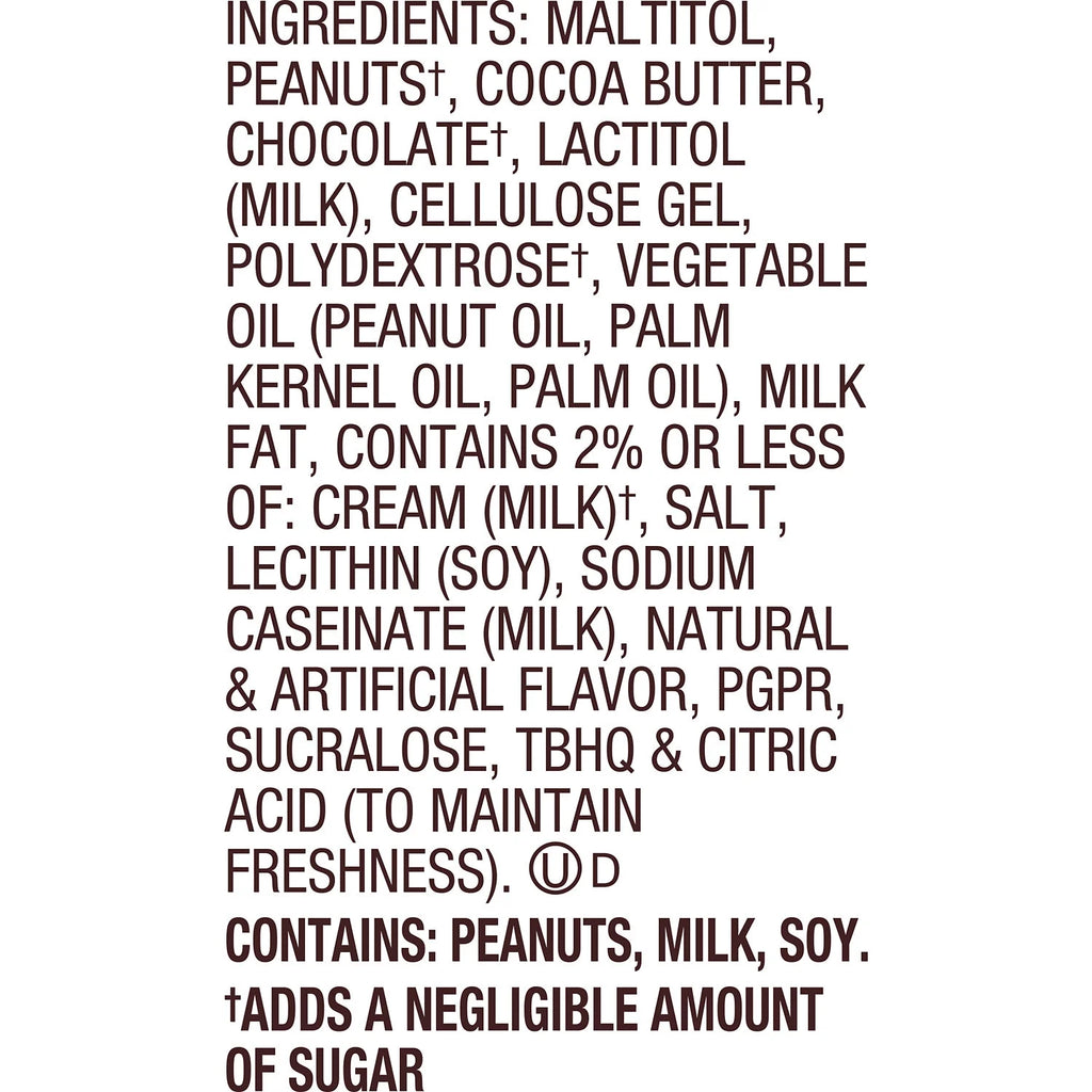 Zero Sugar Peanut Butter Cups Candy, Bag 5.1 oz K478