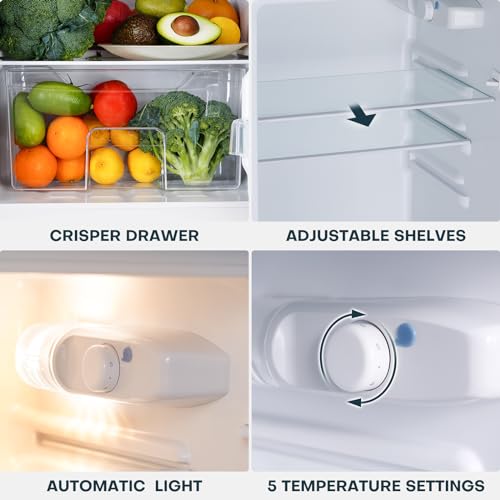 Black 4.0 Cu.Ft. Double Door Mini Refrigerator with Freezer O97972