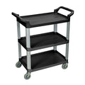 Black 3-Shelf Plastic Utility Cart R995