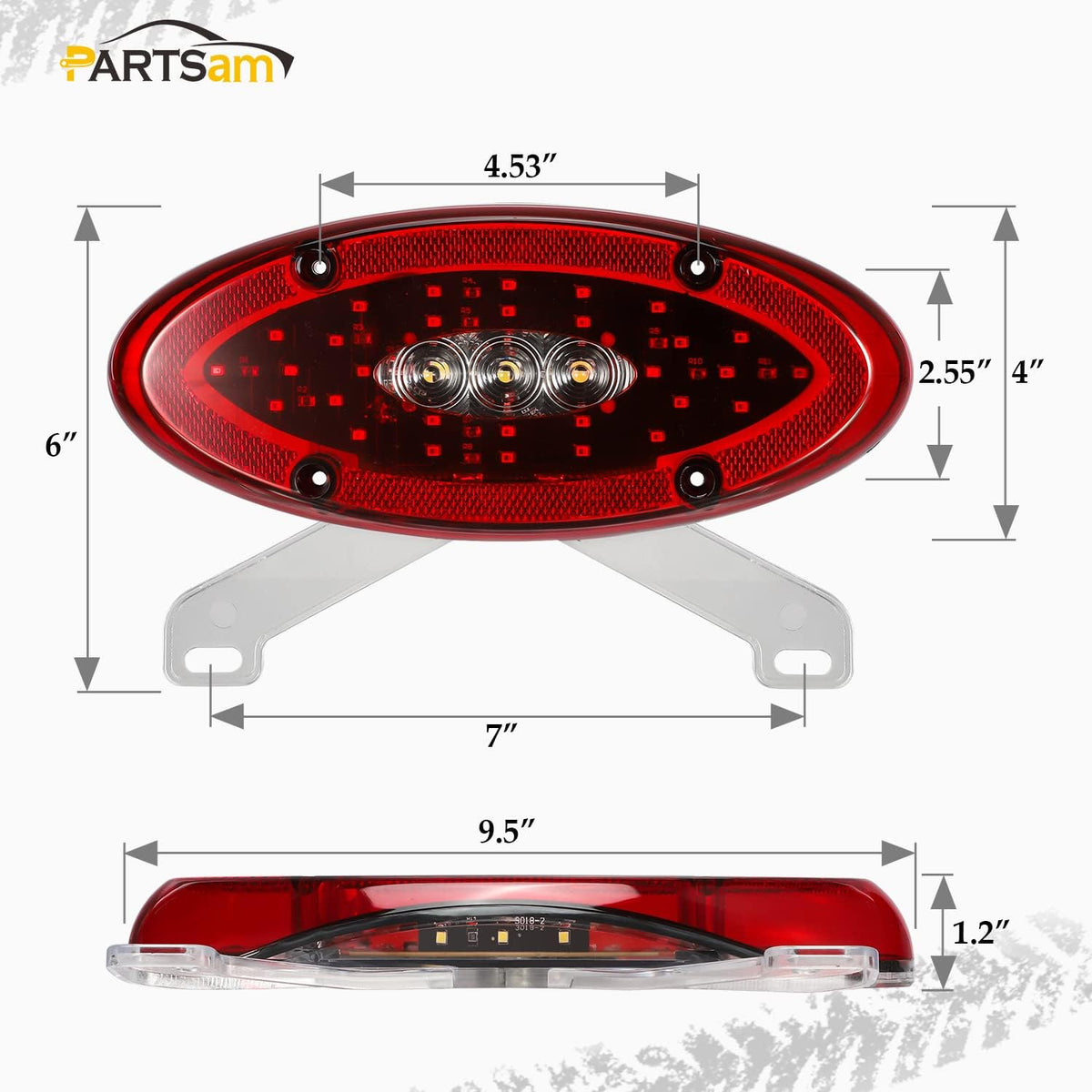 Red LED RV Tail Lights with Backup Reverse Lights and License Plate Light R151433