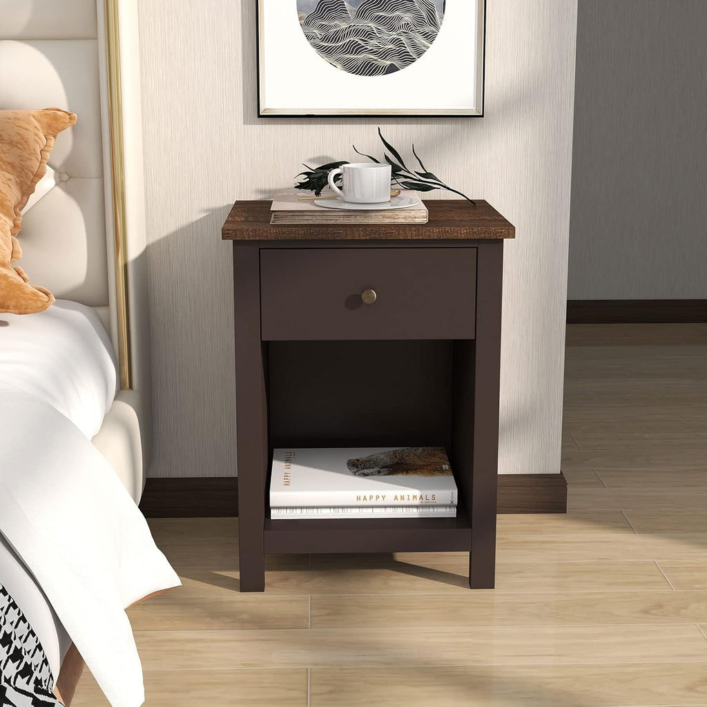 Grey 1-Drawer Wood Nightstand C766690