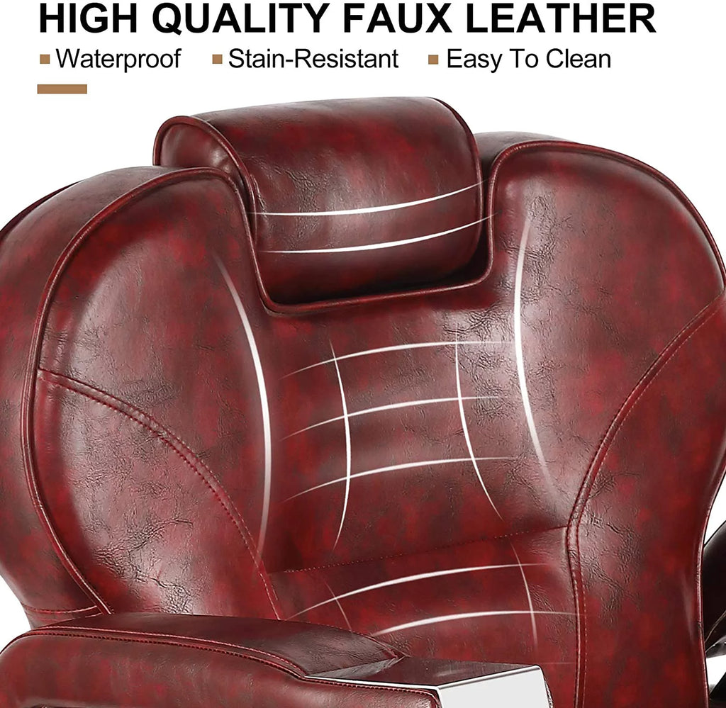 Hydraulic Red Recliner Barber Chair P433