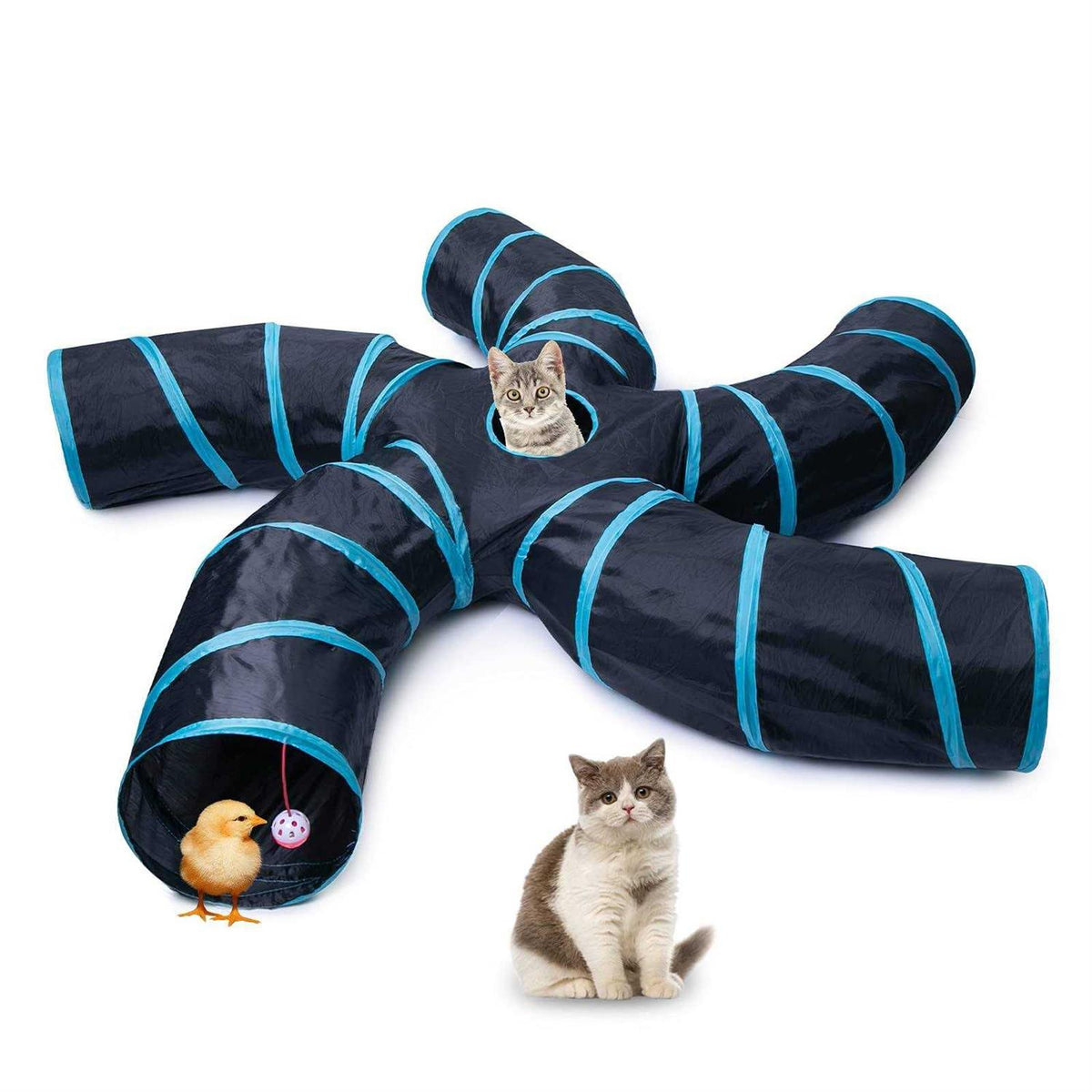 Cat Tunnel with Play Ball Collapsible Pet Tube C3919