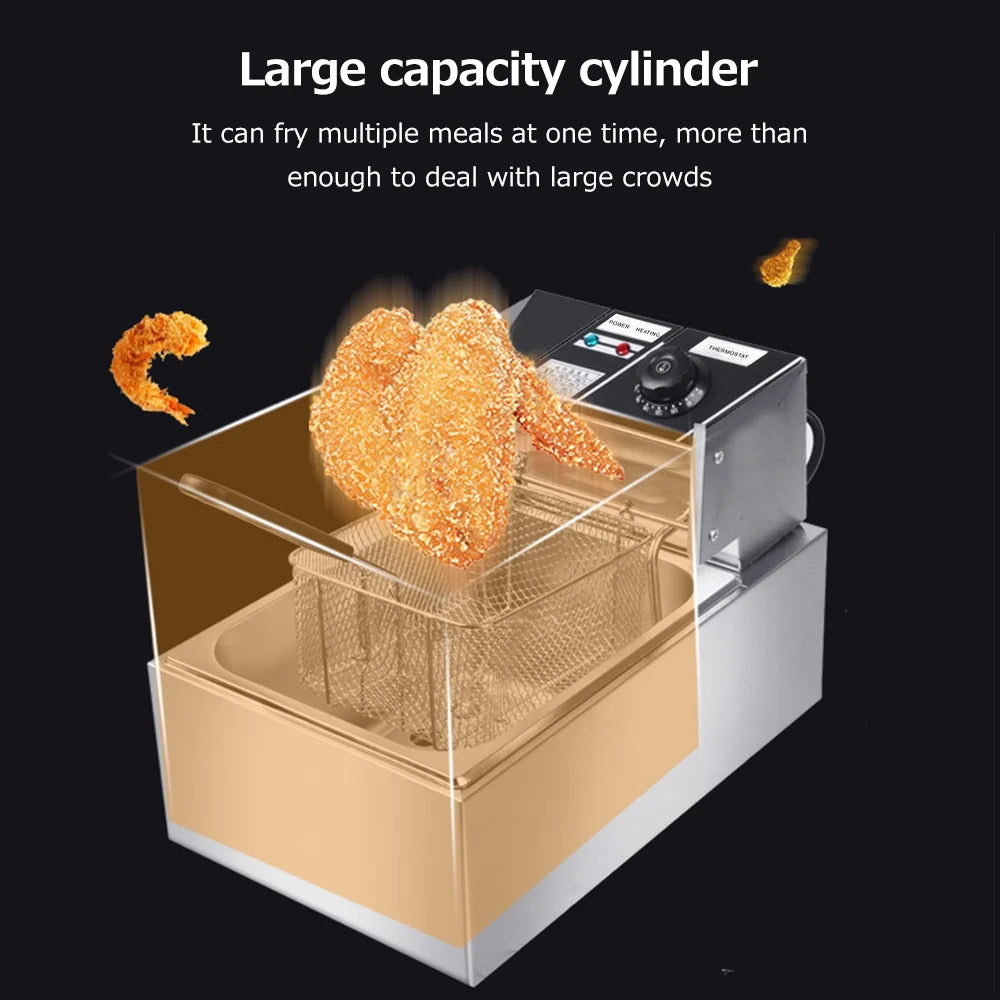 6L 2500W Stainless Steel Electric Fryer S799308