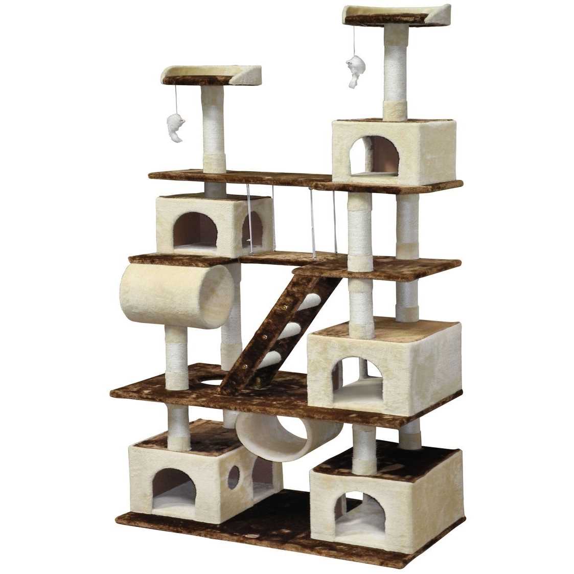 Gray Cat Tree with Swing and Sisal Scratching Post F33819