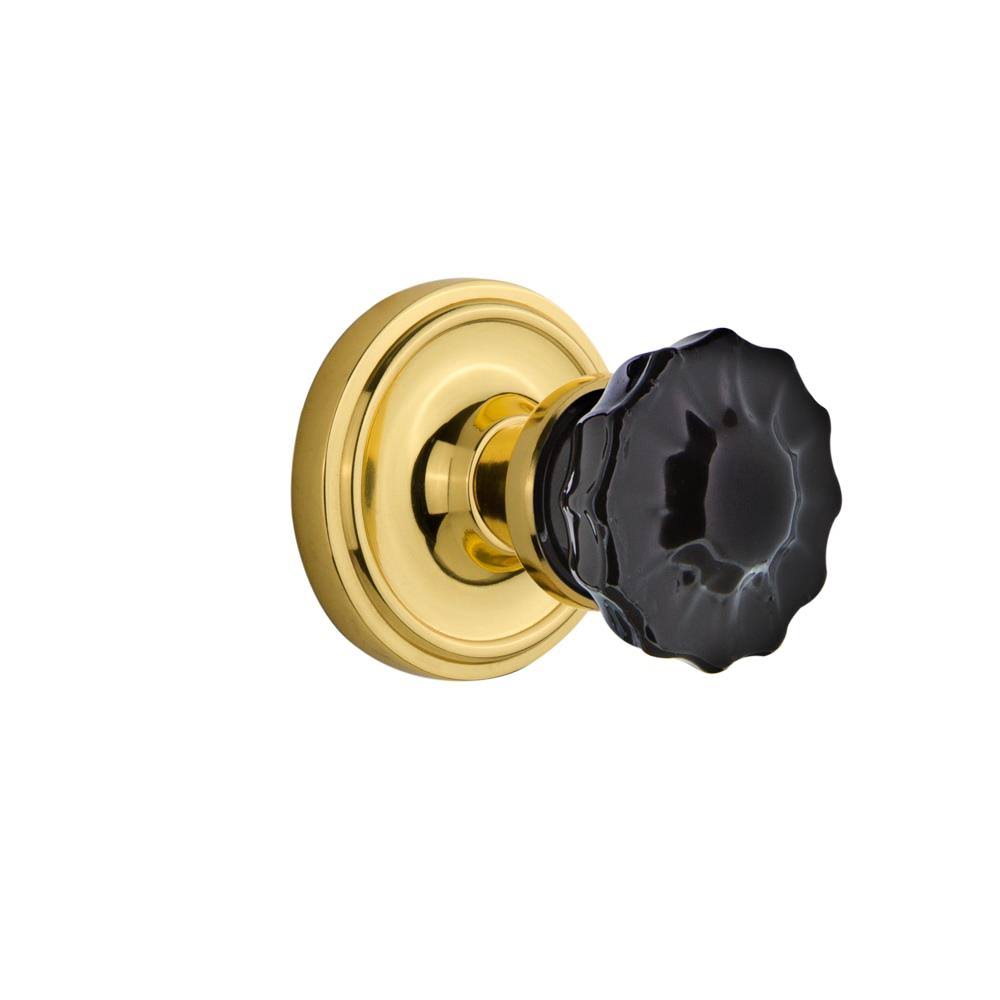 Double Dummy Crystal Black Glass Door Knob L8500
