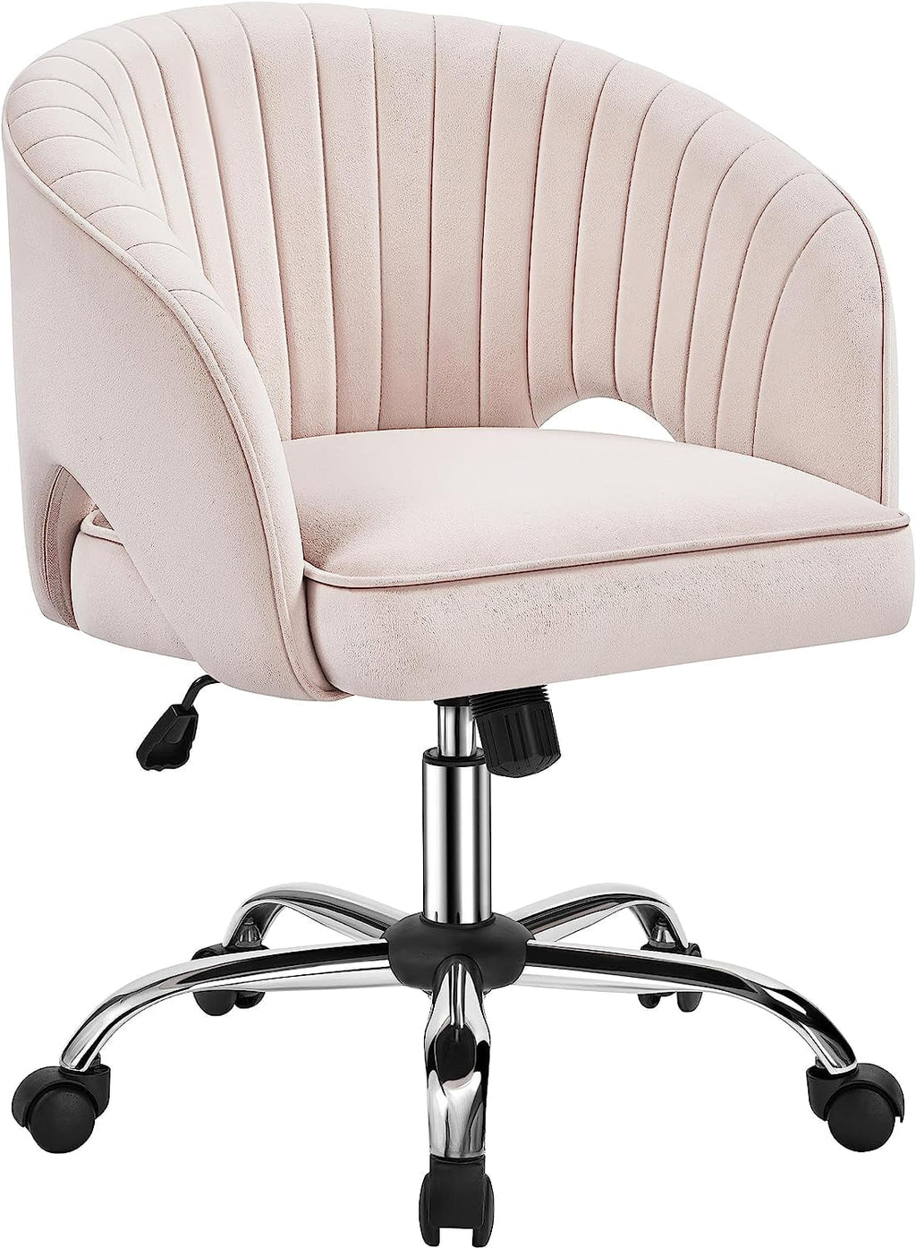 Velvet Upholstered Swivel Desk Chair with Tufted Barrel Back G35105
