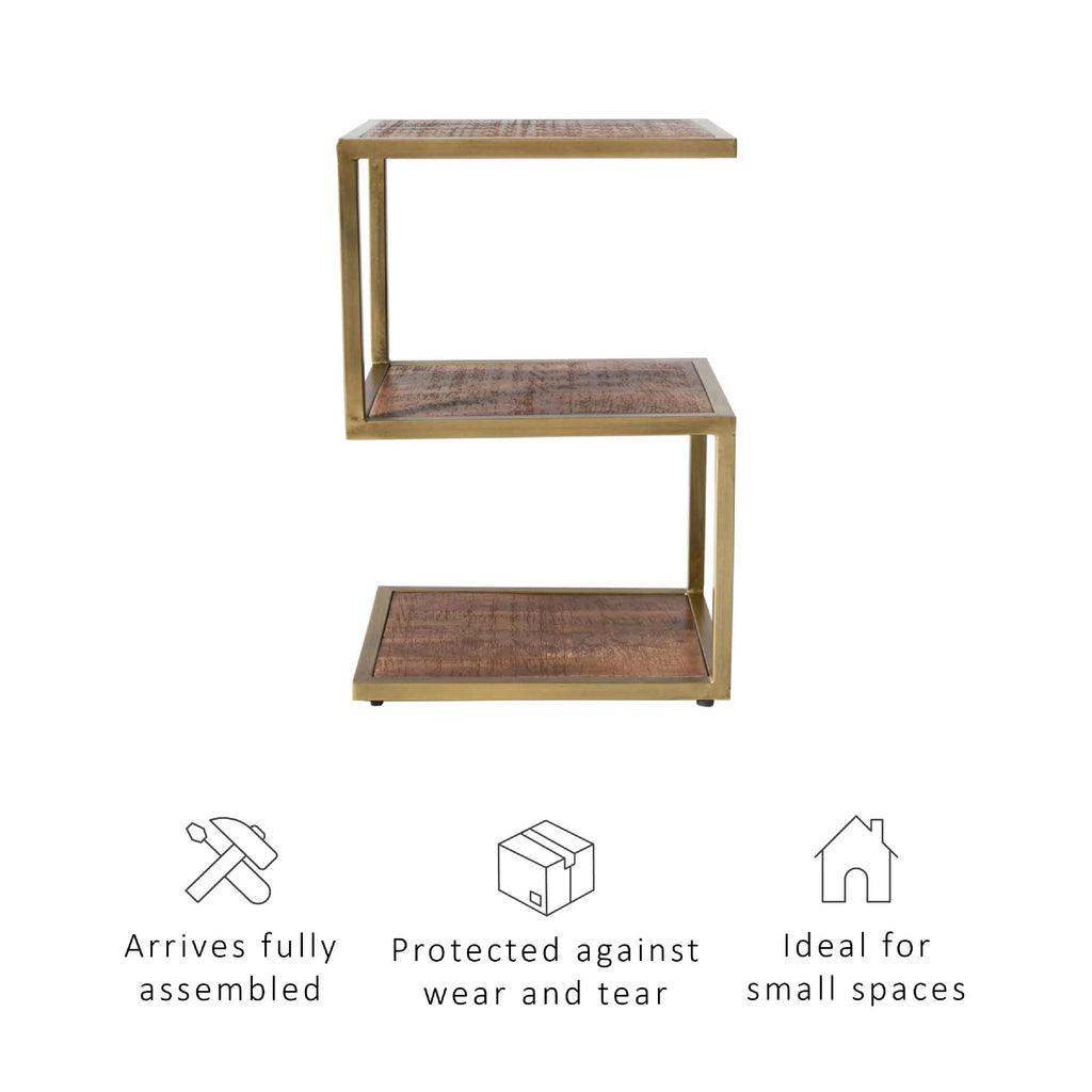 3-Tier Metal Accent Side Table E539