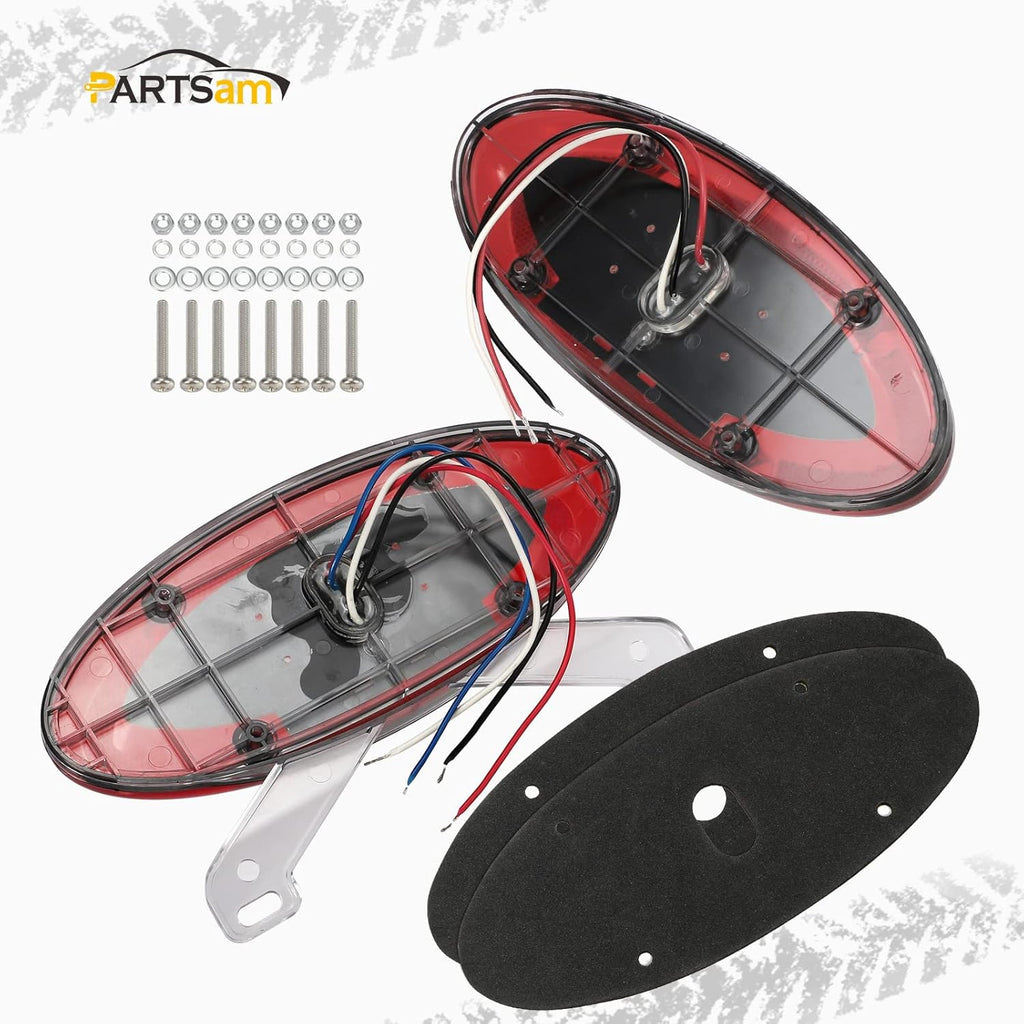 Red LED RV Tail Lights with Backup Reverse Lights and License Plate Light R151433