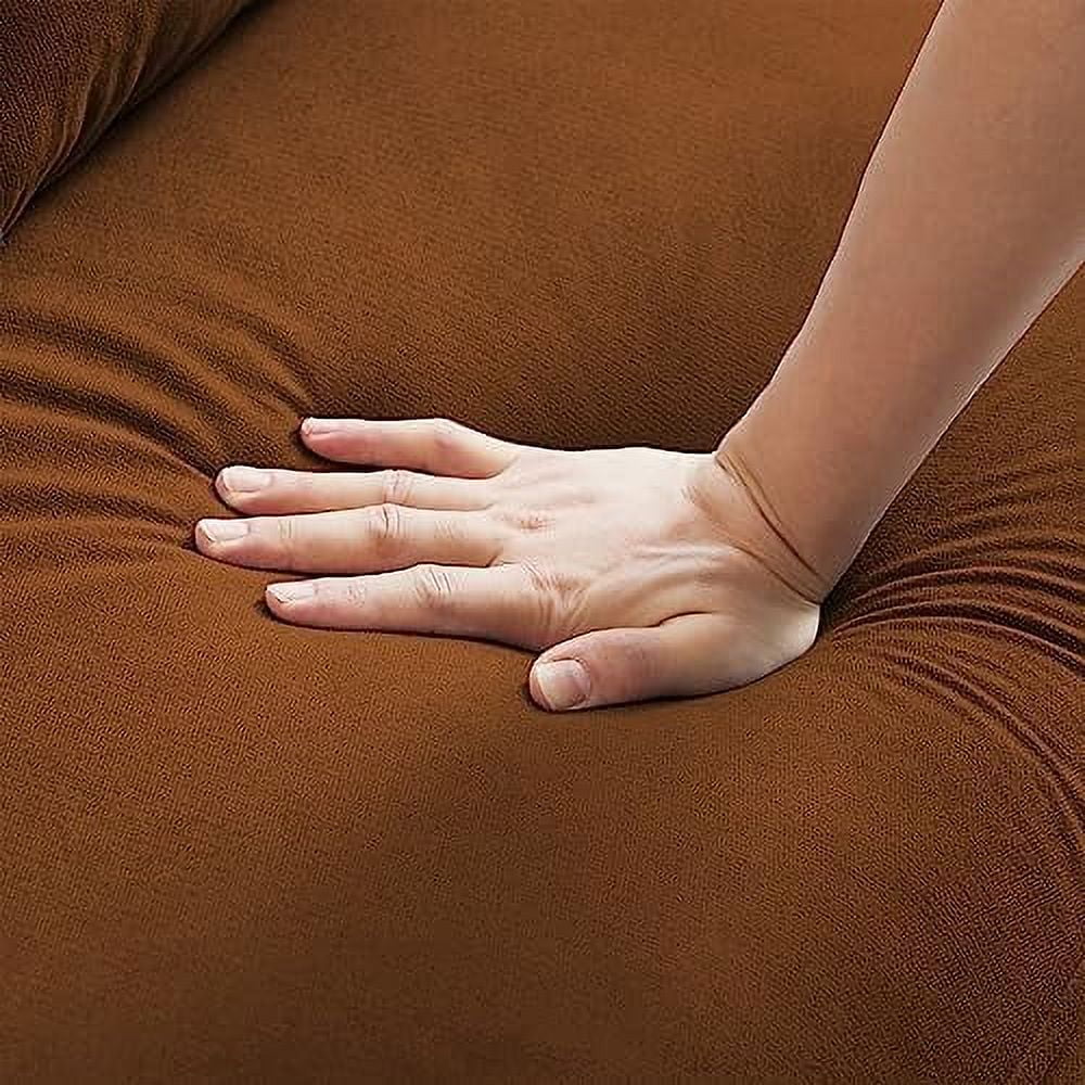 48" Linen Loveseat Sofa with 2 Throw Pillows and Wooden Legs H19418