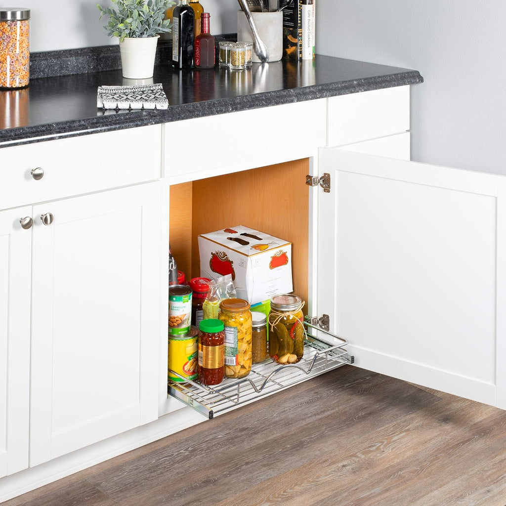 Chrome Heavy Duty Pull Out Drawer Cabinet Organizer A13067