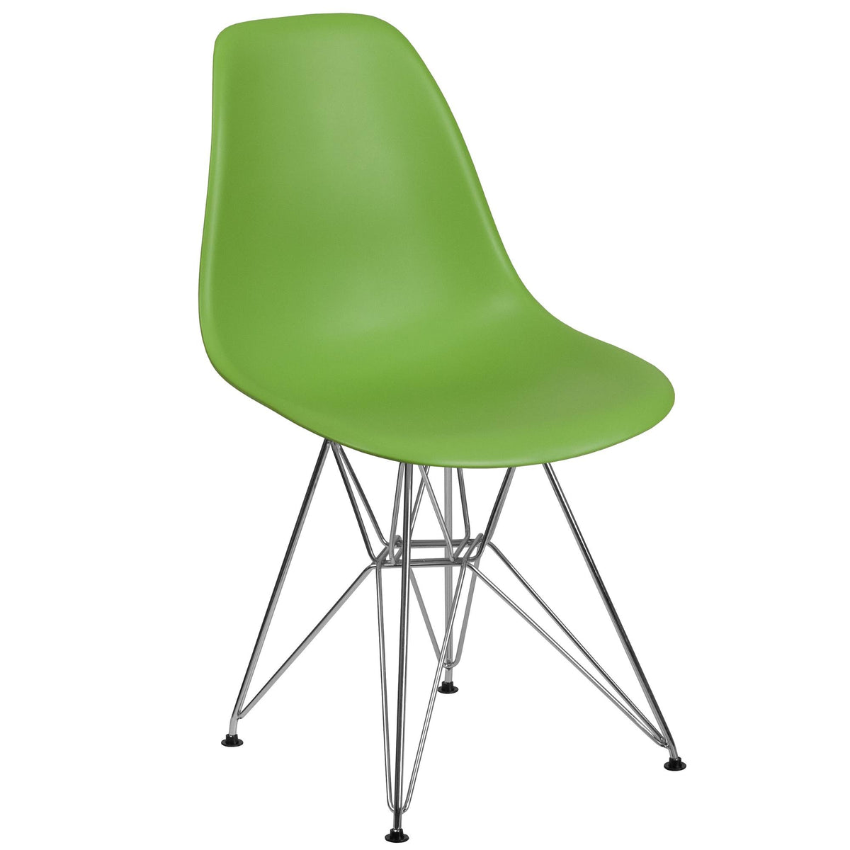 Green and Silver Accent Chair with Chrome Legs X145