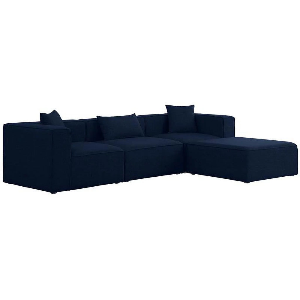 Navy Linen Modular Sectional R8421