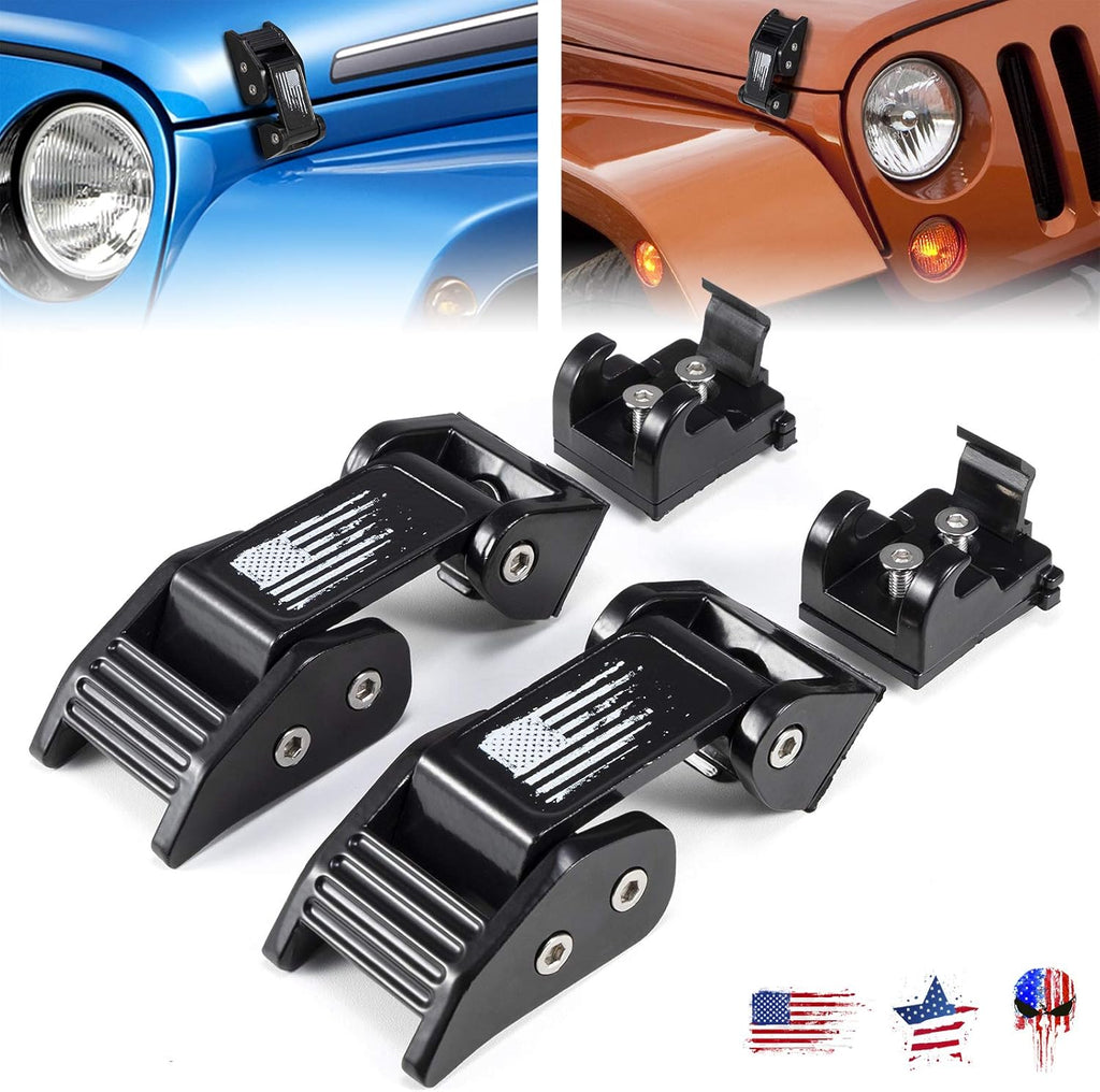 Hood Latches for Jeep Wrangler TJ 1997-2006 (Texture Black) C594329