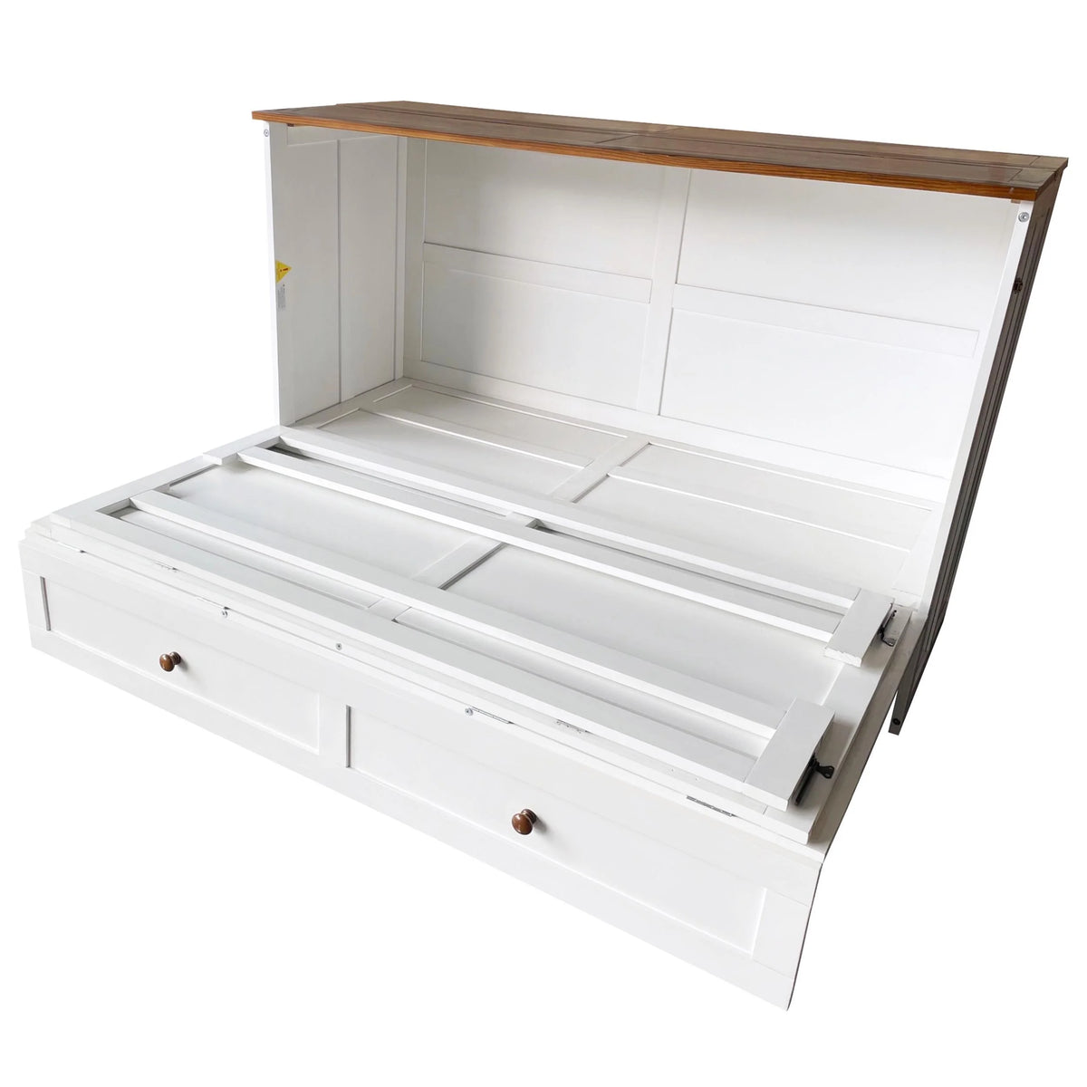 Queen Size Murphy Bed with Storage Drawer and Charging Station A2709