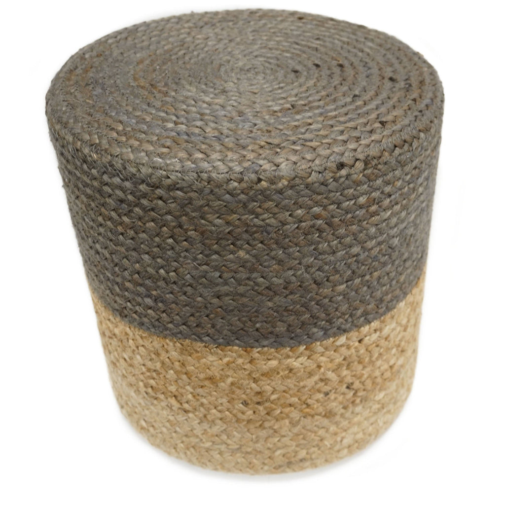 Grey Medium Jute Pouf O50757