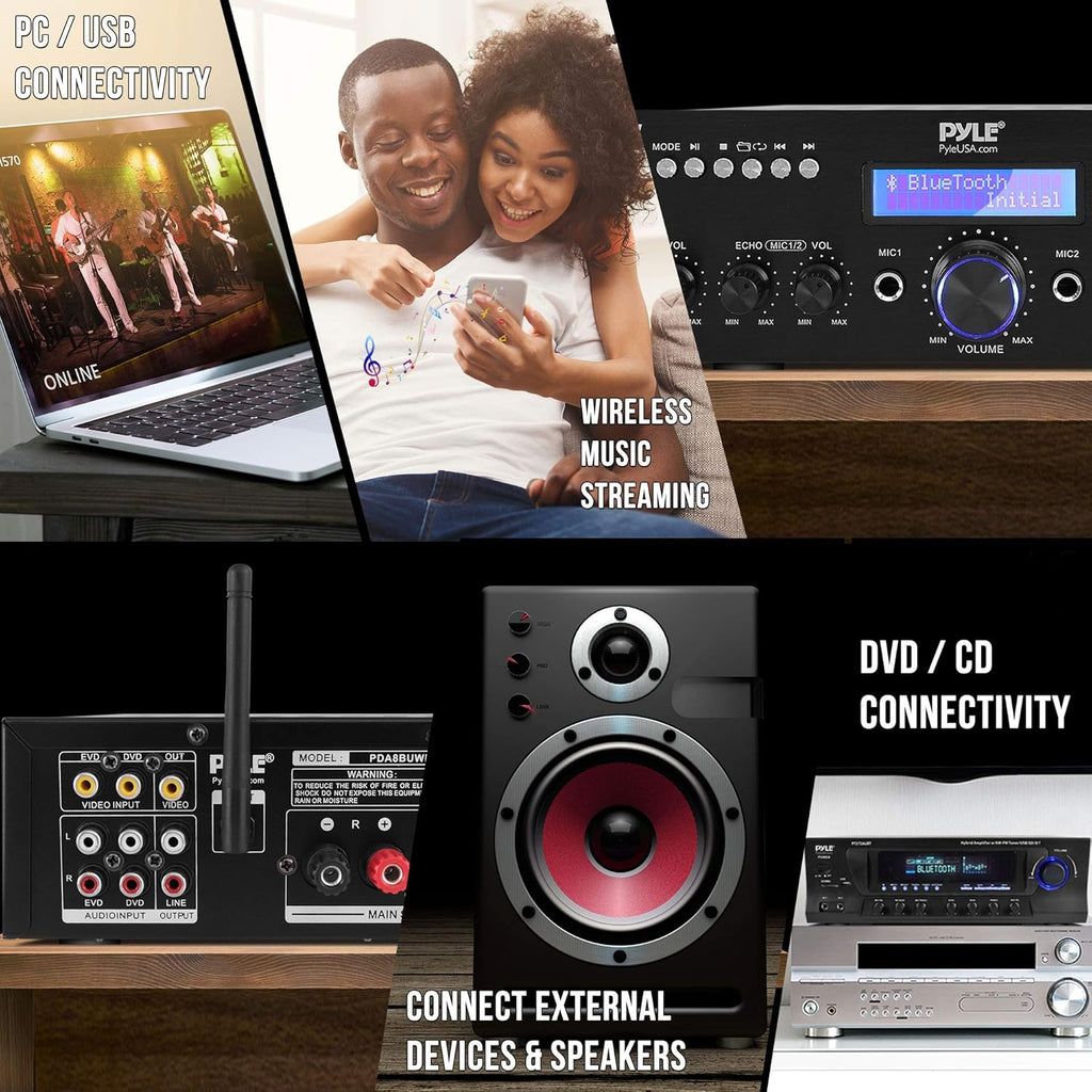 200W Dual Channel Karaoke Speaker Receiver with USB, AUX, Microphone, Echo, Radio, RCA M7157
