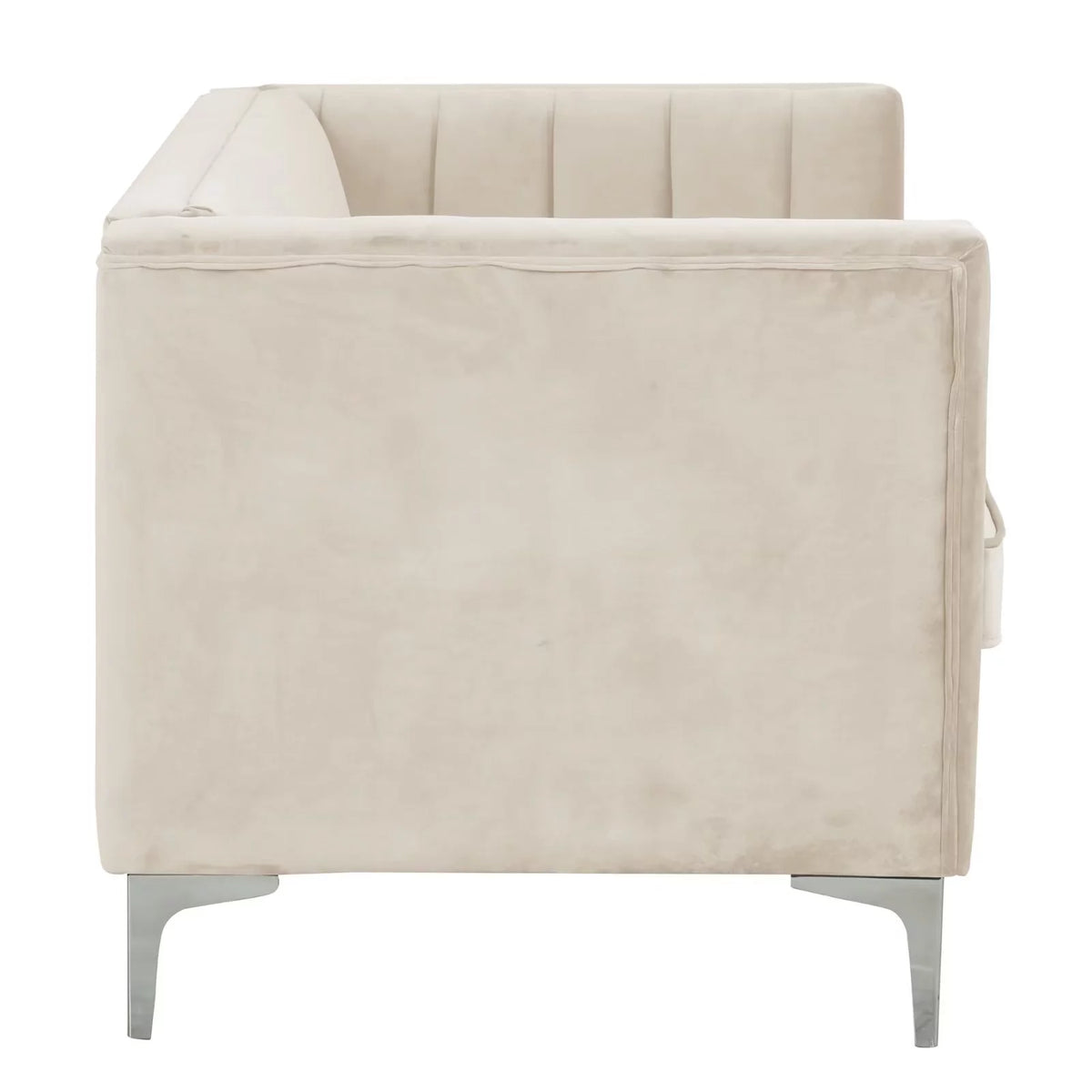 Beige Velvet Upholstered Loveseat Q825941
