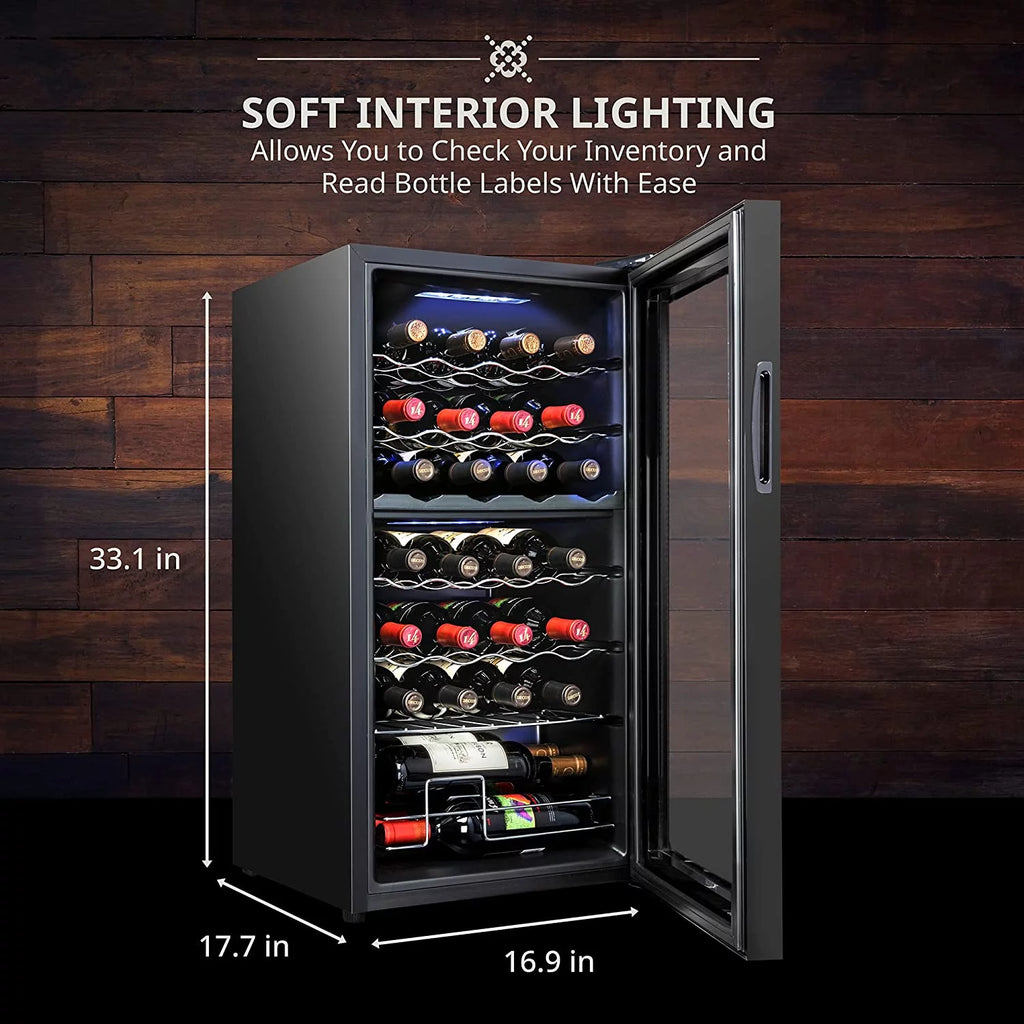 28 Bottle Compressor Wine Cooler Refrigerator J6561