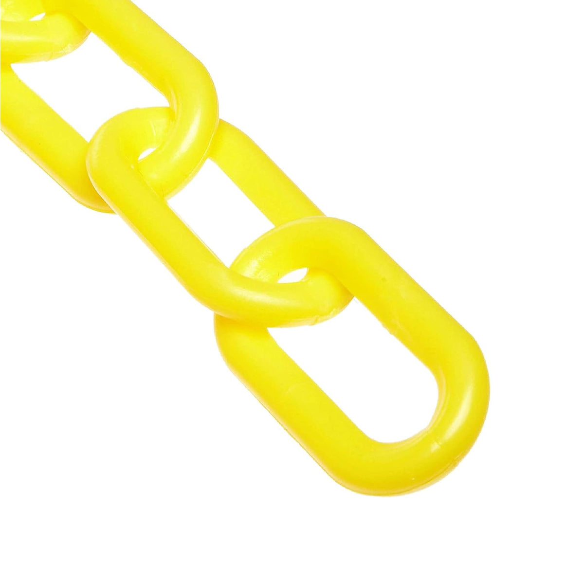 Heavy-Duty Plastic Barrier Chain Reel, Yellow, 2-Inch Link Diameter, 100-Foot Length, Pack of 2 L66920
