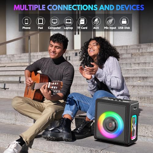 Portable Bluetooth Karaoke Machine with 2 Wireless Microphones G758