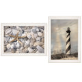 Multi-Color Wood Lighthouse and Sea Shells Collection V477999