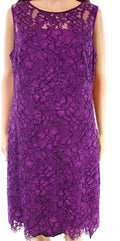 Plum Scalloped Lace Sheath Dress A977035