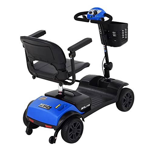 Red 4 Wheel Lightweight Electric Mobility Scooter with Extended Battery and Basket N16231