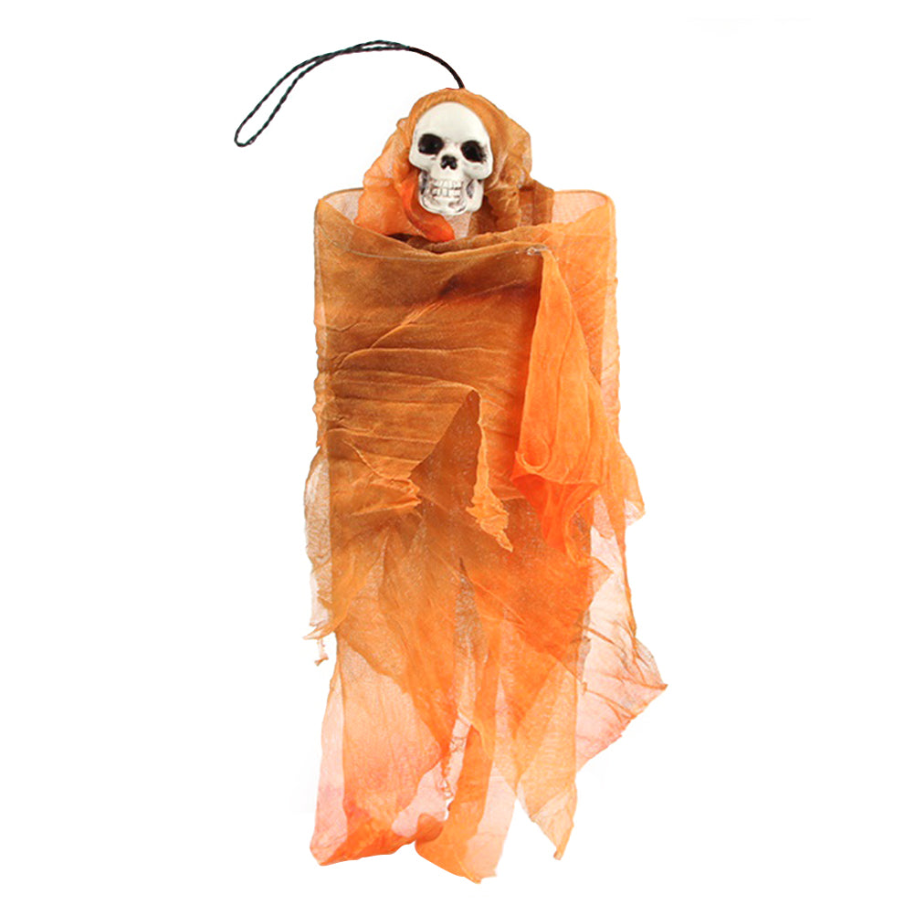 Orange Halloween Skull Doll Decoration Prop O963577