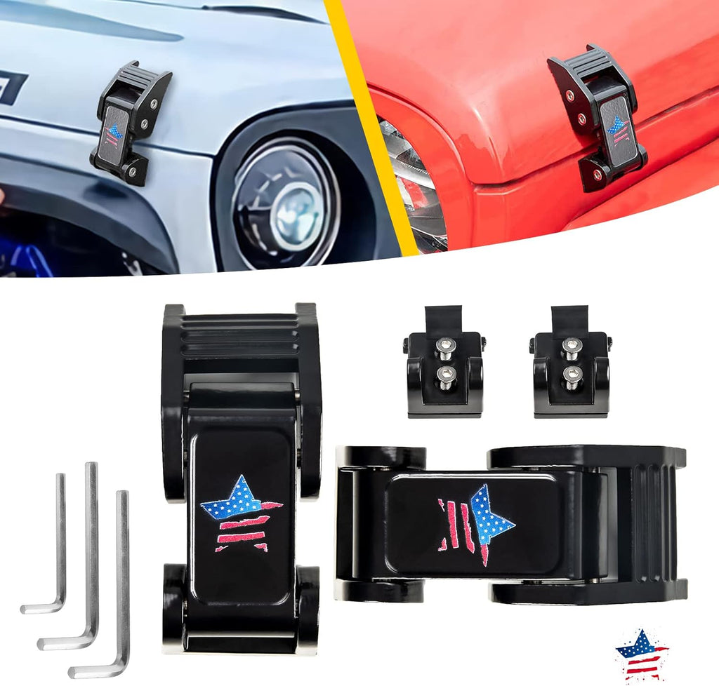 Hood Latches for Jeep Wrangler TJ 1997-2006 (Texture Black) C594329