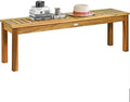 52 Inches Acacia Wood Backless Dining Bench with Slatted Seat G4802
