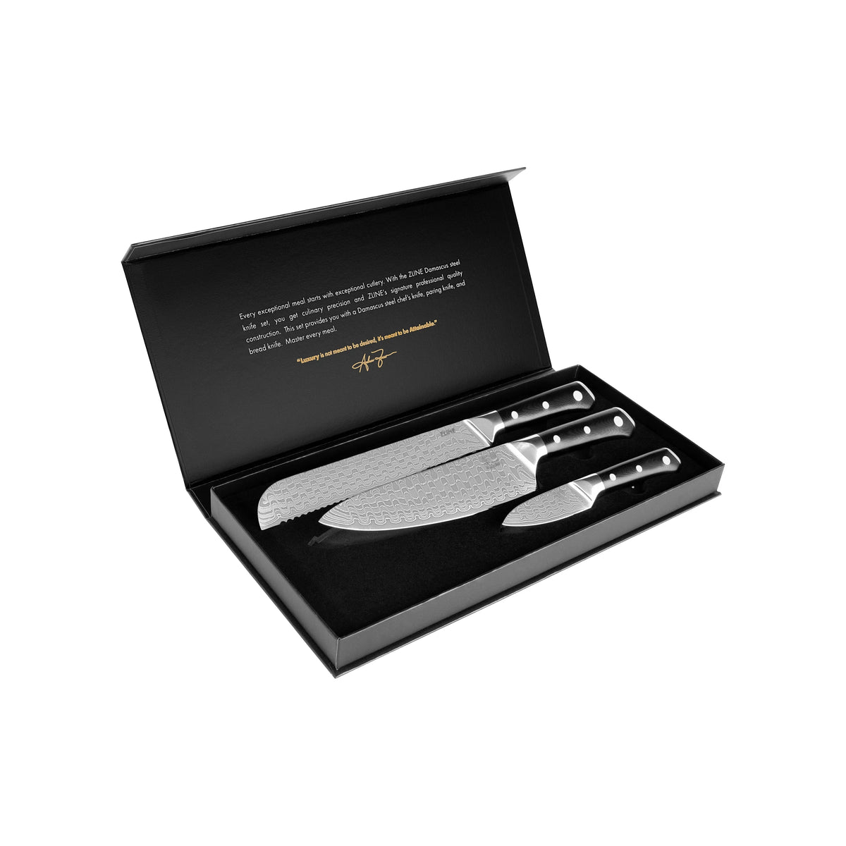 3-Piece Japanese Damascus Steel Kitchen Knife Set A998660