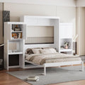 Queen Size White Murphy Bed Cabinet with Closet X111548
