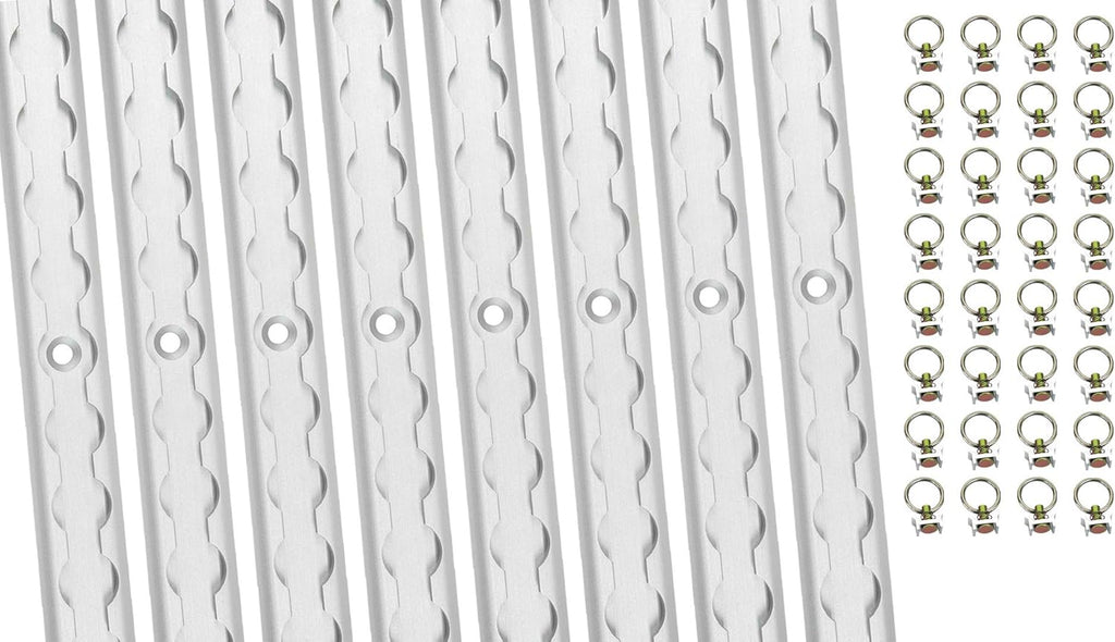 Heavy Duty Aluminum 4ft L-Track (4 Pcs) with Stainless Steel Ring (16 Pcs) Tie Down System K14559